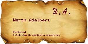 Werth Adalbert névjegykártya